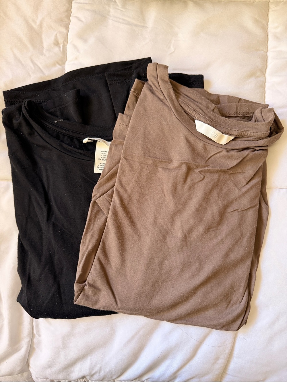 H&M Short Sleeve Tees - Black and Taupe